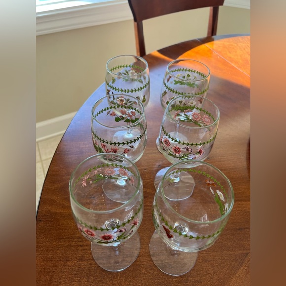 Vintage 6 Portmeirion Botanic Garden Stemmed Wine Glass - Picture 6 of 9